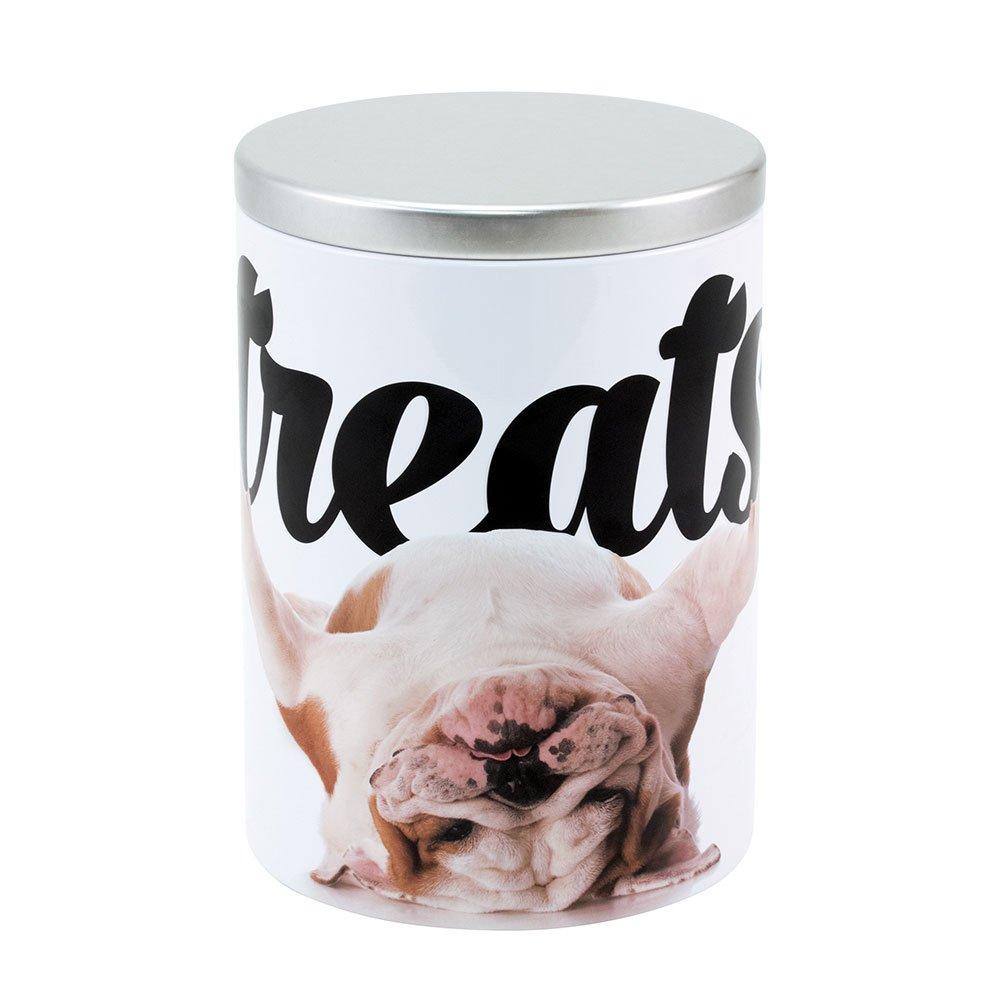 [Australia] - Paw Prints Tin Treat Container Bulldog 5.25" x 5.25" x 7.5" 