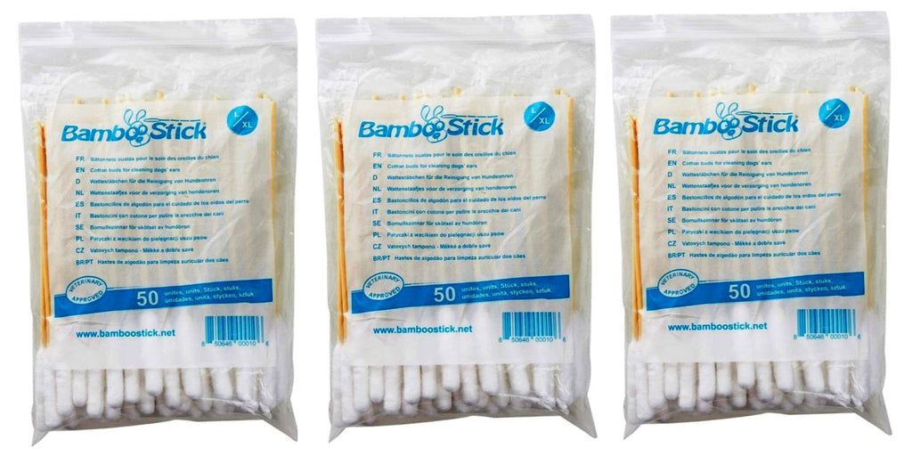 H3D BambooStick Single Pack Cotton Buds 150 Pack Large/X-Large - PawsPlanet Australia
