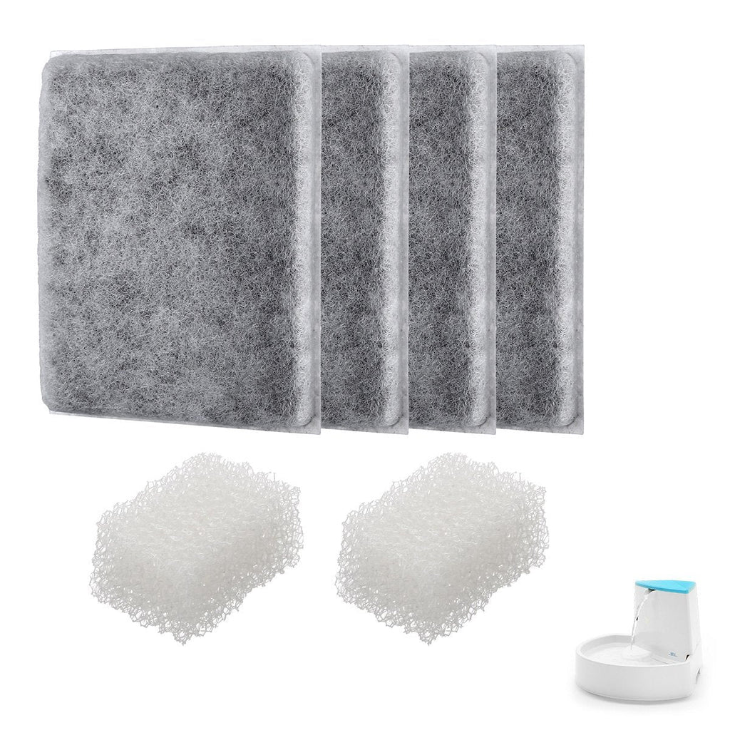 [Australia] - isYoung Corner Pet Foutain Filter Cotton Activeted Carbon Filters(4 Filters + 2 Sponges) 