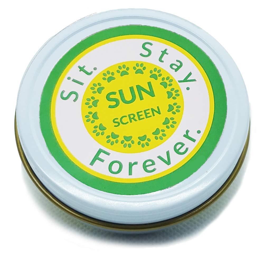 SIT. STAY. FOREVER. SAFETY FIRST PET PRODUCTS Organic Sunscreen & Moisturizer for Dogs and Cats, All Natural, Waterproof, Red Raspberry Seed, Carrot Seed and Hemp Oils, 2 oz tin, Made in USA - PawsPlanet Australia