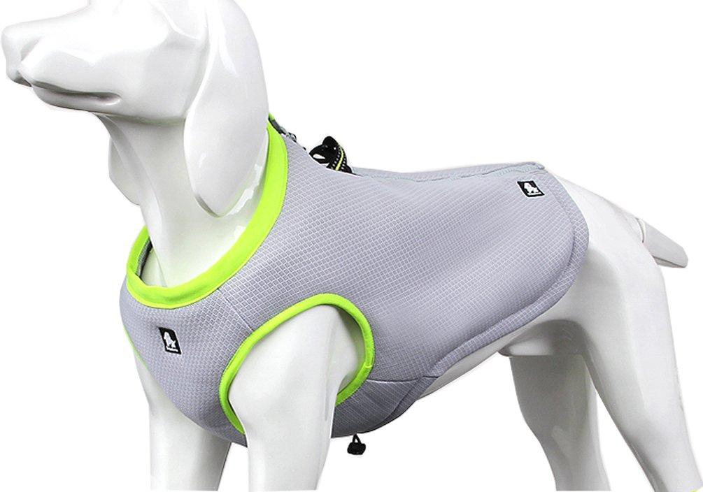 [Australia] - SGODA Dog Cooling Vest Harness Cooler Jacket Large Chest 24.5-28" grey with green 