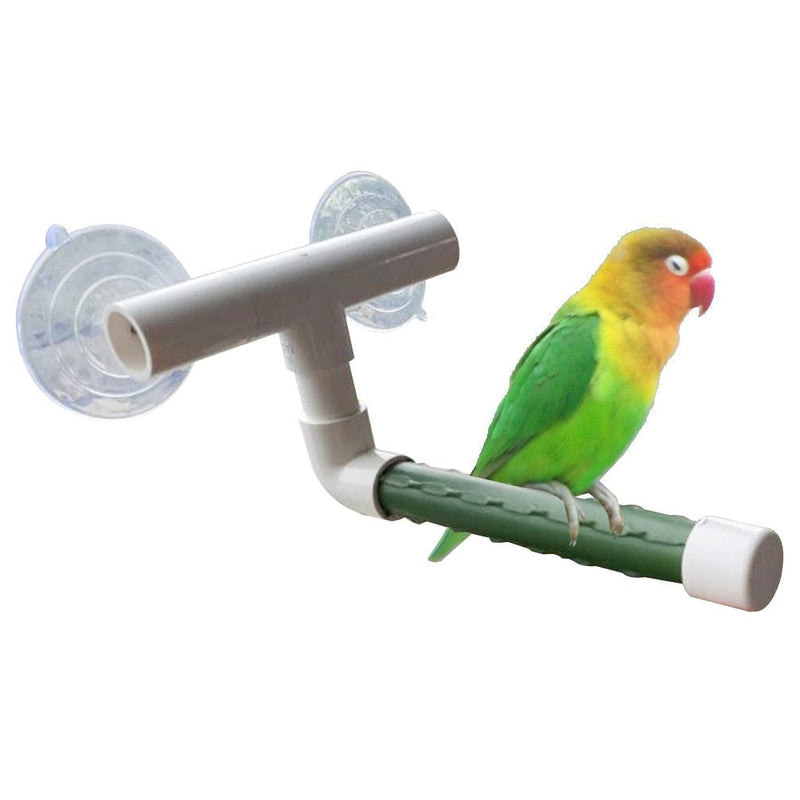 Bird Parrot Stand Perch Shower Perch Standing Toy Portable Suction Cup Parrot Bath Stands Suppllies Holder Platform Parakeet Window Wall Hanging Play 2 Suction Cups Green - PawsPlanet Australia