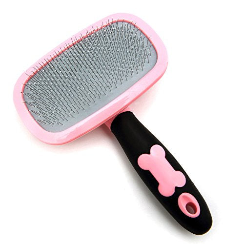 Glendan Dog Brush & Cat Brush- Slicker Pet Grooming Brush- Shedding Grooming Tools Pink-Large - PawsPlanet Australia