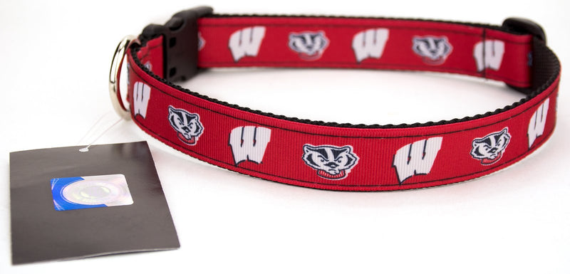 [Australia] - All Star Dogs Wisconsin Badgers Ribbon Dog Collar Medium, 1 Inch Wide 