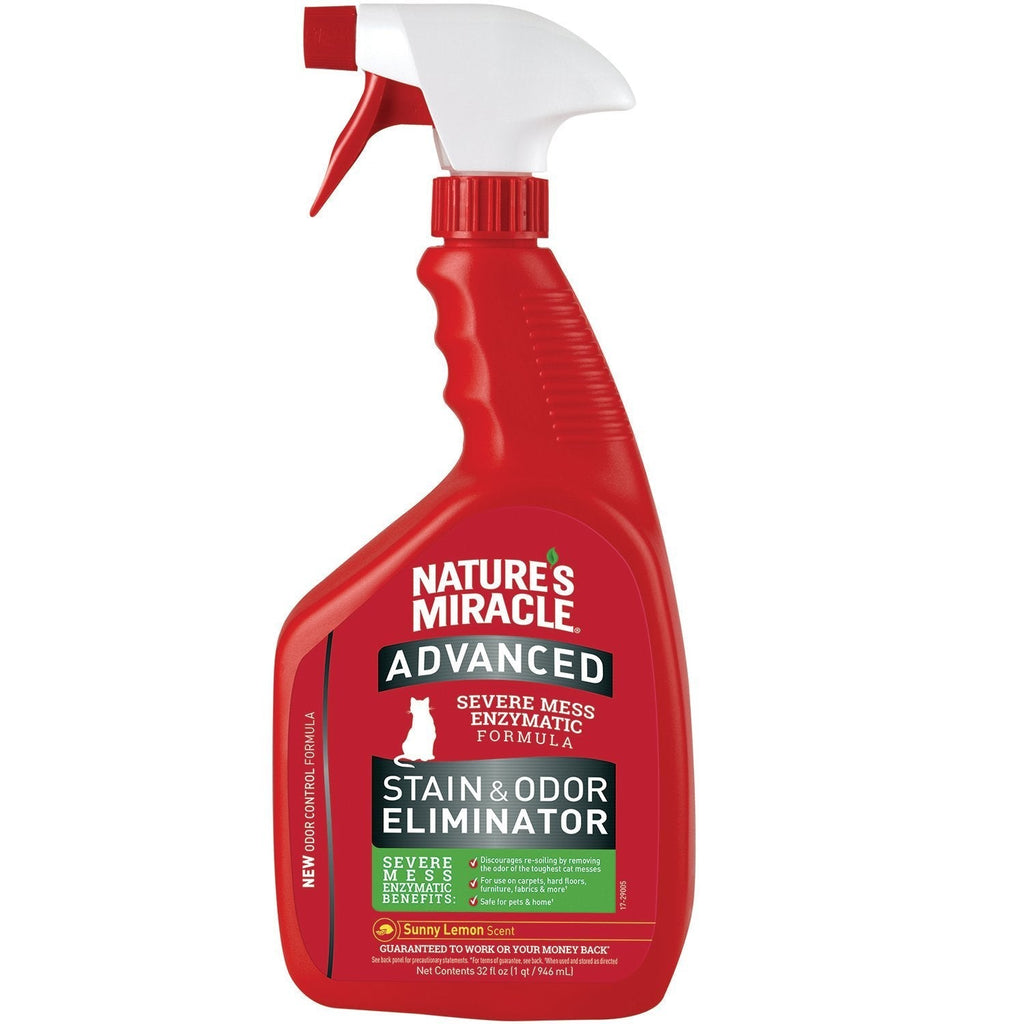 [Australia] - Nature's Miracle Sunny Lemon Advance Cat Stain and Odor Eliminator 32 oz 32oz Spray 