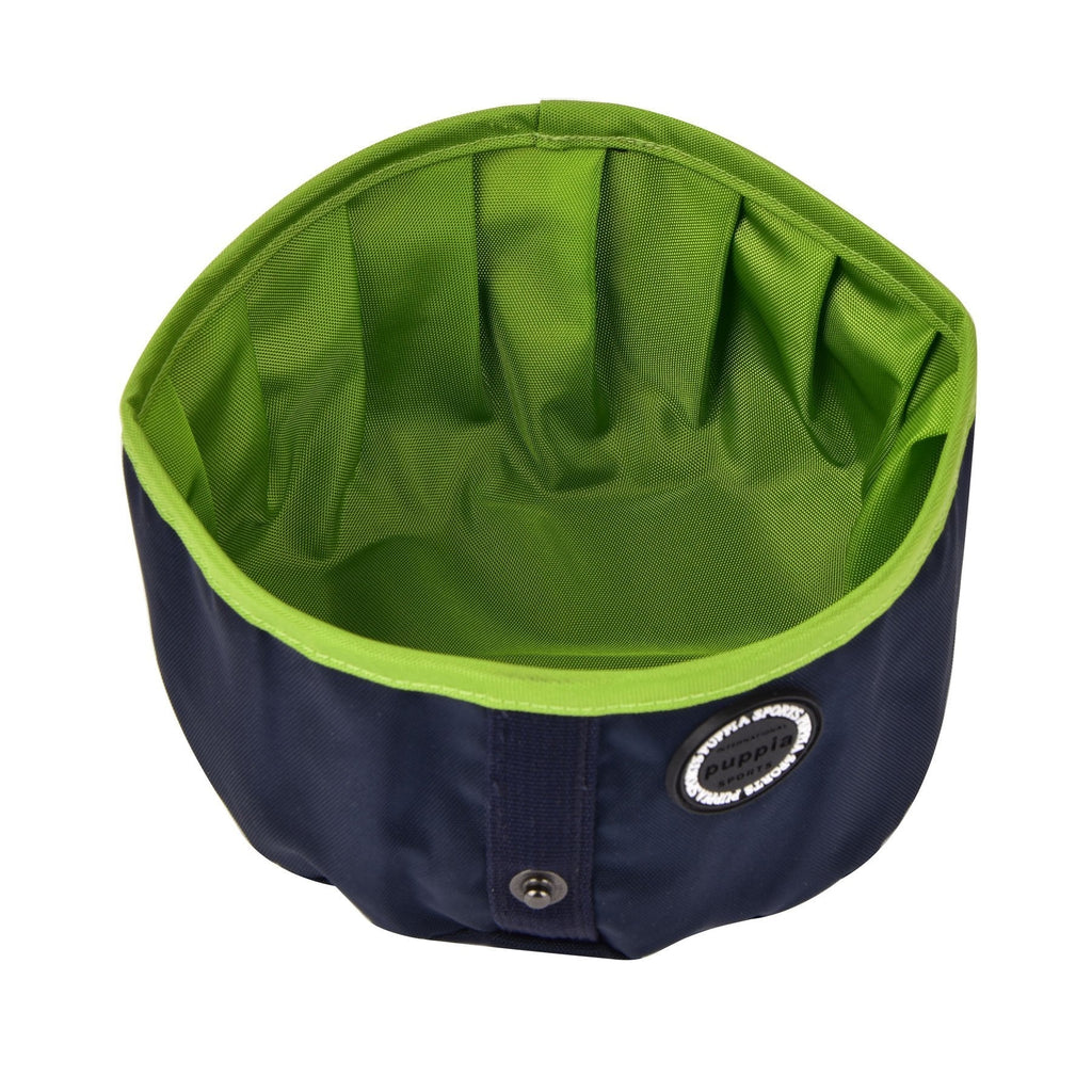 [Australia] - Puppia PLRA-PB9326-NY-FR Navy Trek Round Portable Bowl Pet-Bowls, One Size 