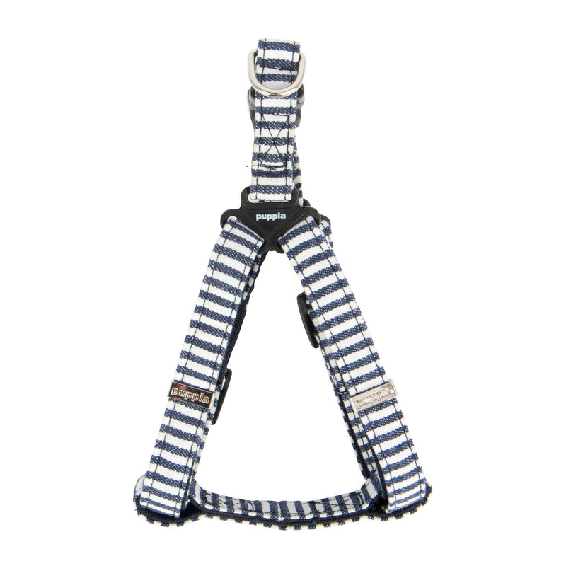 [Australia] - Puppia PARA-HX1523-SN-L Striped Navy Bobby Harness X Pet-Halter-Harnesses, Large 