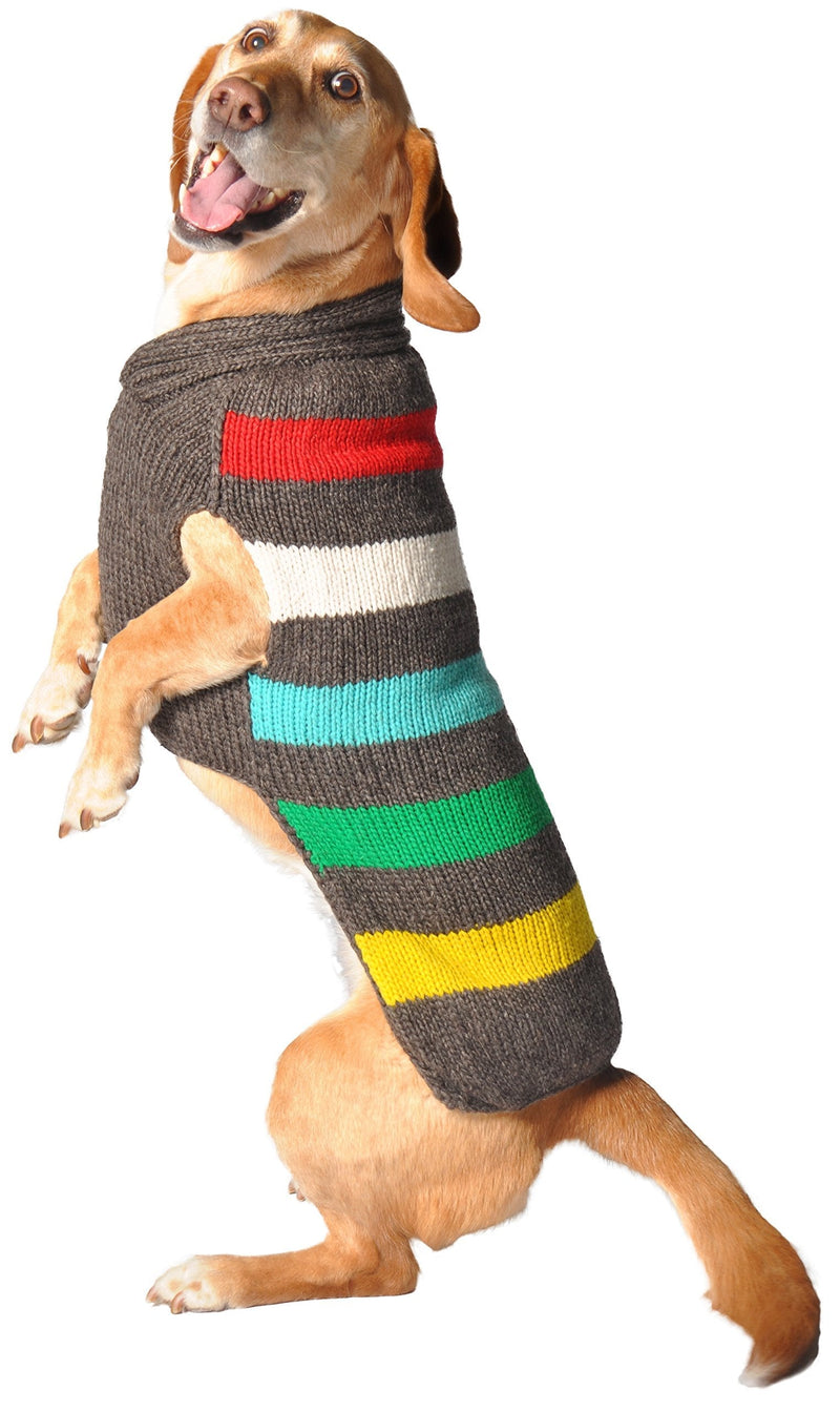[Australia] - Handmade Charcoal Stripe Wool Dog Sweater X-Small 