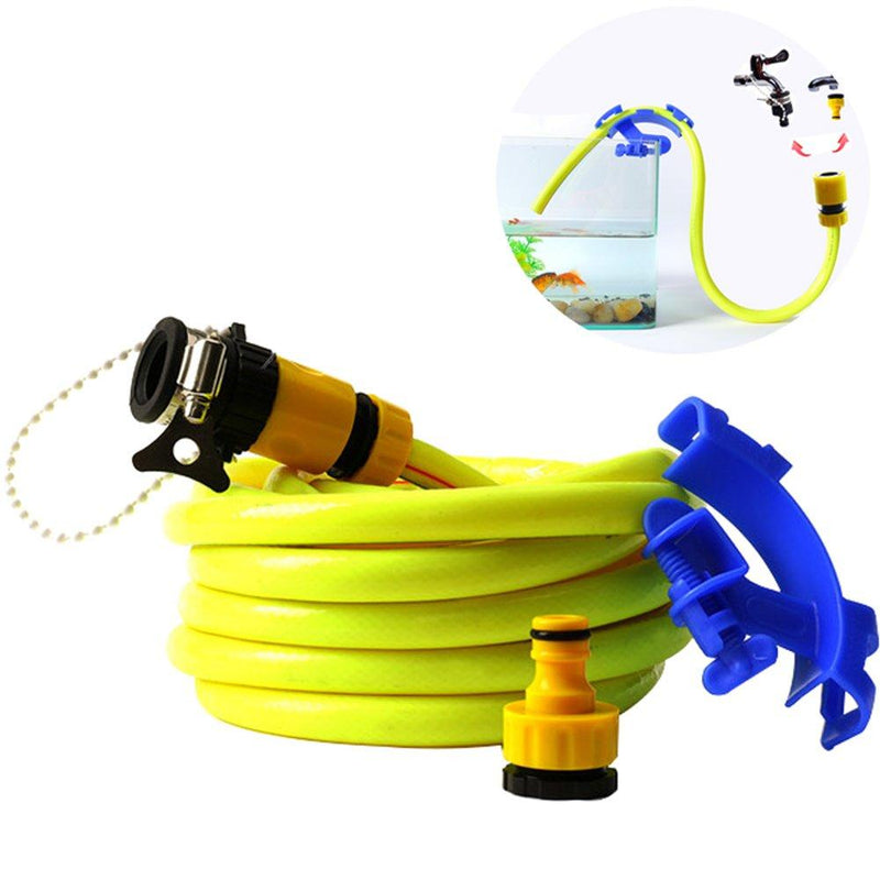 [Australia] - 32.8 Feet Tube Hose No Spill Fill Aquarium Maintenance System with Tube Clip and Faucet Connectors 