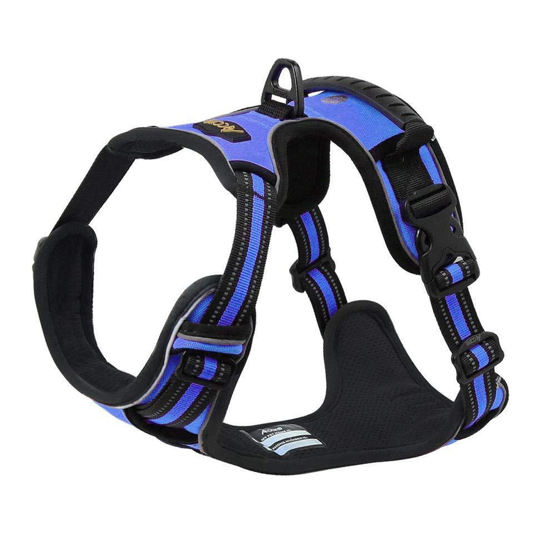 [Australia] - Acare Dog Harness Large Vest, Comfirt Harness for Dogs with Handle Large Dog Walking Harness - No More Pulling, Tugging or Choking - Blue Medium 