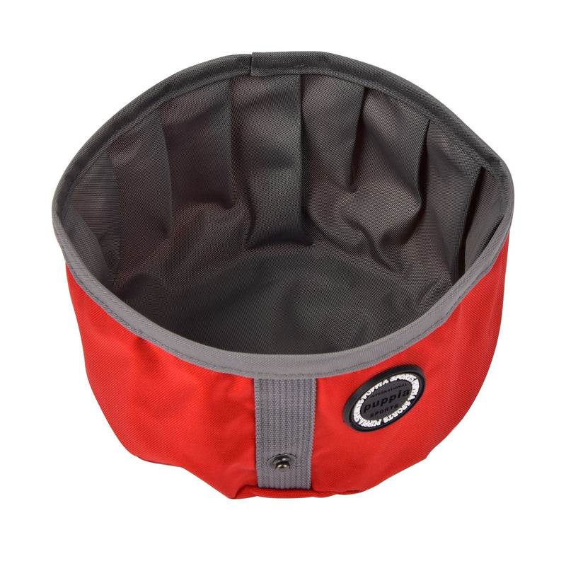 [Australia] - Puppia PLRA-PB9326-RD-FR Red Trek Round Portable Bowl Pet-Bowls, One Size 