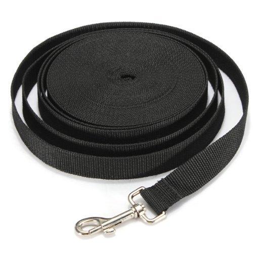 [Australia] - Extra Long Pet Dog Training Leash - 30Ft/40FT/50FT/66FT Dog Obedience Recall Leash Basic Lead Backyard Play Pull Back Rope for Medium and Large Dogs Heavy Duty Nylon Leash 50Ft/15m Black 