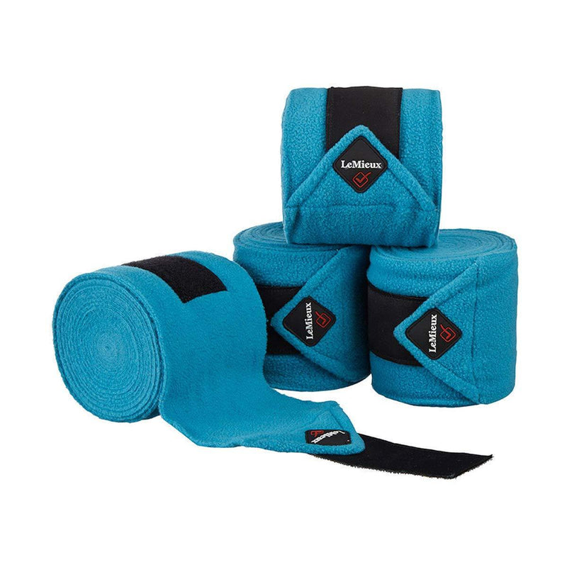 LeMieux Fleece Set of 4 Polo Bandages Pony Size Teal - PawsPlanet Australia