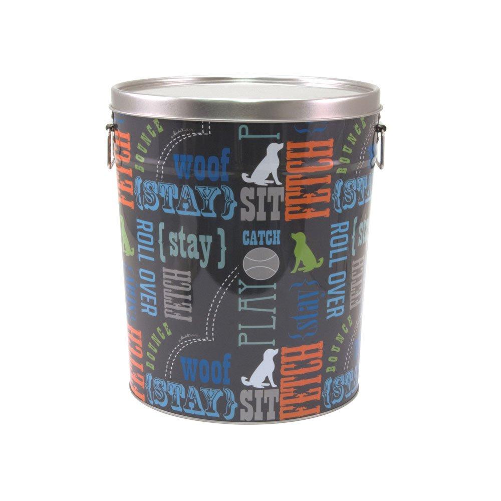 [Australia] - Paw Prints Tin Food Bin Wordplay 12”H x 10.25” W x 10.25” L 