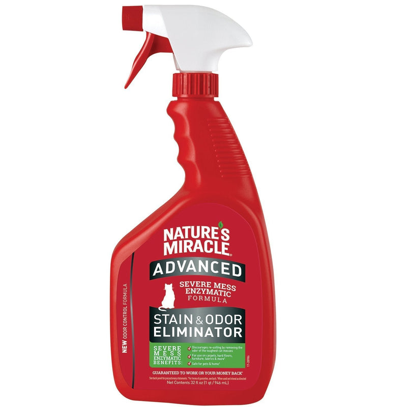 [Australia] - Nature’s Miracle Advanced Stain and Odor Eliminator Cat, For Severe Cat Messes 32 Oz Spray Updated Formula 