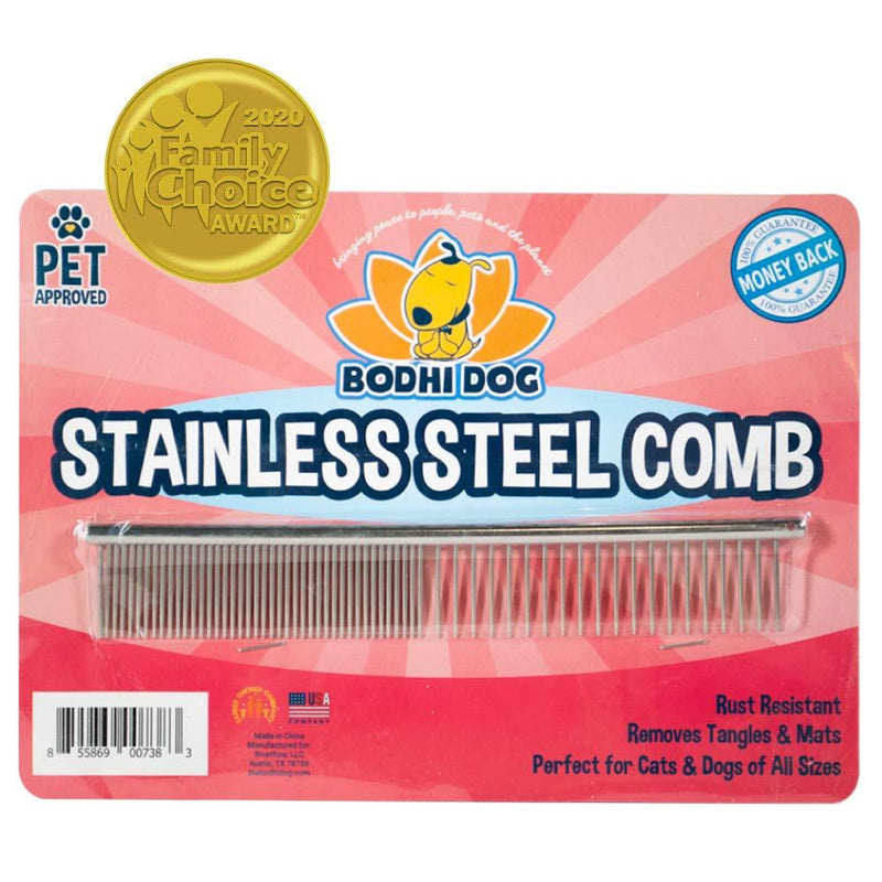 [Australia] - Premium Stainless Steel Metal Comb for Dogs and Cats | Detangler Grooming Brush for Pets with Short and Long Hair | Removes Knots, Tangles, Matted Fur and Knotted Hair 