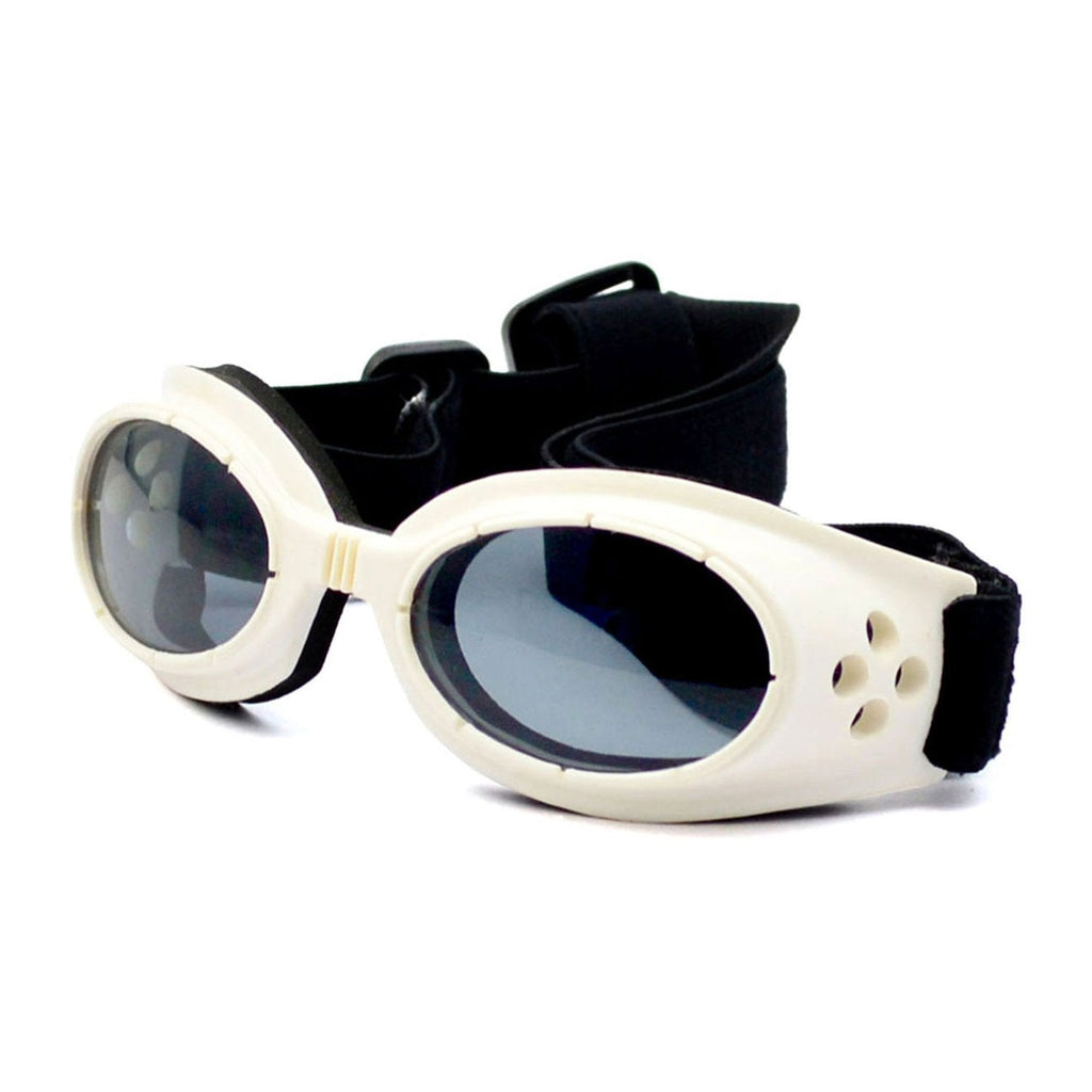 Sport Pet Dog Sunglasses Anti-UV400 Eye Protection Goggles Waterproof Windproof Anti-Fog Fashion Sunglasses for Small Pet Puppy Cat White - PawsPlanet Australia