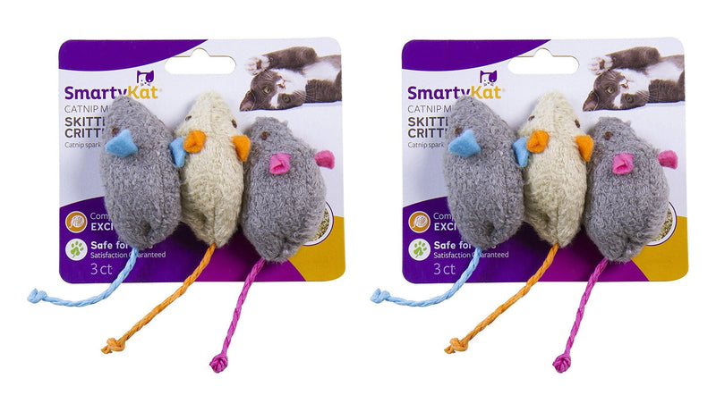 [Australia] - SmartyKat Skitter Critters Cat Toy Catnip Mice, 6-Pack 