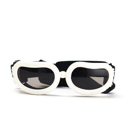 [Australia] - Outdoor Dog Sunglasses Anti-UV Eye Protection Goggles Waterproof Windproof Anti-Fog for Small Pet Puppy Cat White 