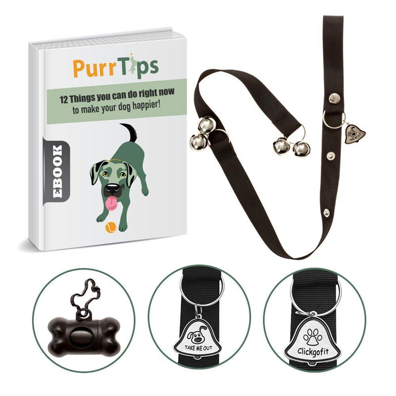 [Australia] - Clickgofit Dog Doorbells for Potty Training-Door Adjustable Instructional Guide|One Poop Bag Holder+Bag and ebook Included by 
