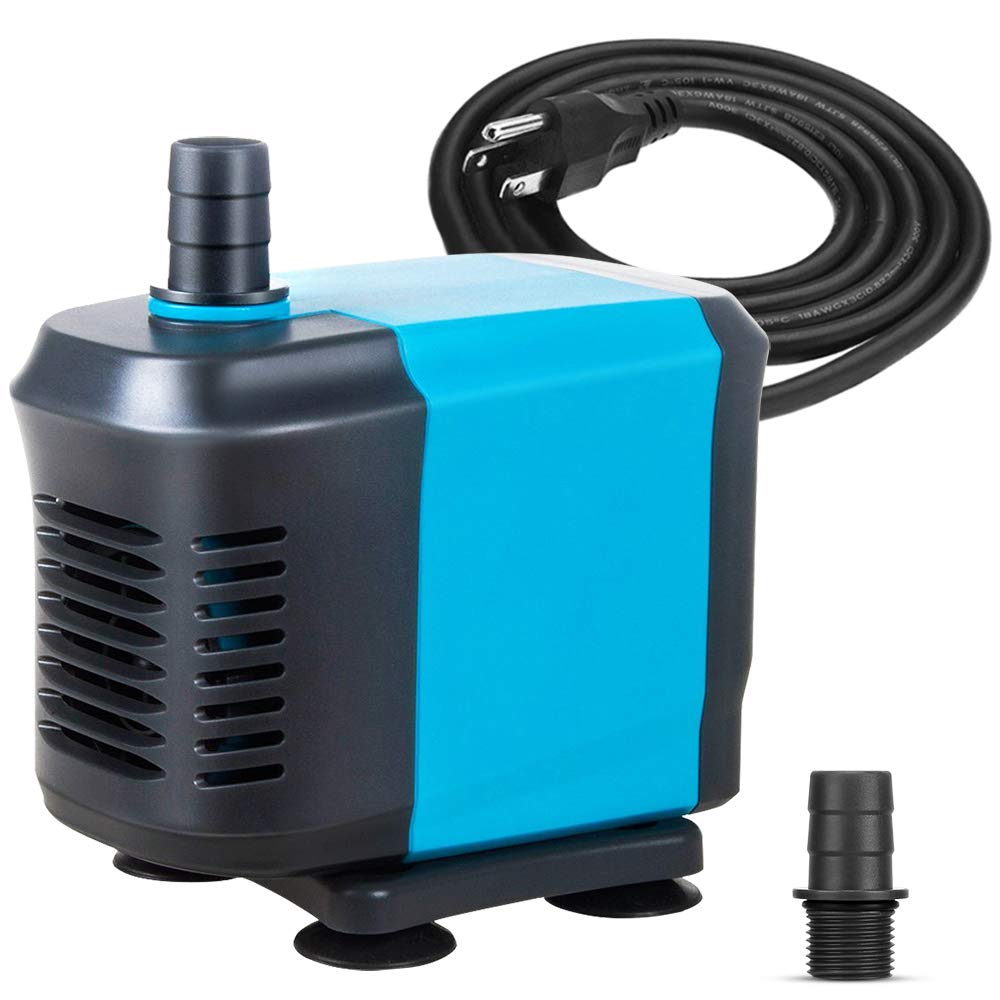 KEDSUM 550GPH Submersible Water Pump(2500L/H,40W), Ultra Quiet Submersible Pump with 5ft High Lift, Fountain Pump with 6.5ft Power Cord, 3 Nozzles for Fish Tank, Pond, Aquarium, Statuary, Hydroponics 320GPH - PawsPlanet Australia