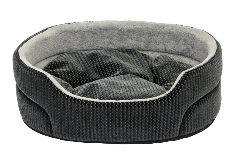 [Australia] - Dallas Manutacturing Co. Textured 19" Oval Pet Bed Grey 