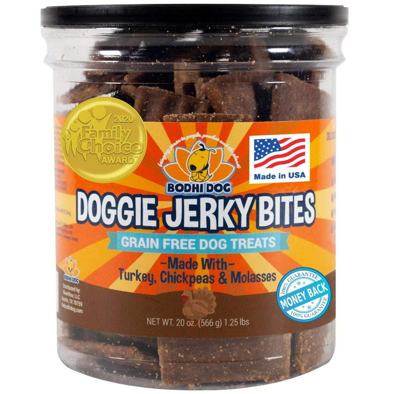 Premium Healthy Dog Jerky Treats | Grain Free Turkey Dog Treat Bites | Natural Snack Made with Turkey, Chickpeas & Molasses | No Corn, Wheat or Soy - PawsPlanet Australia