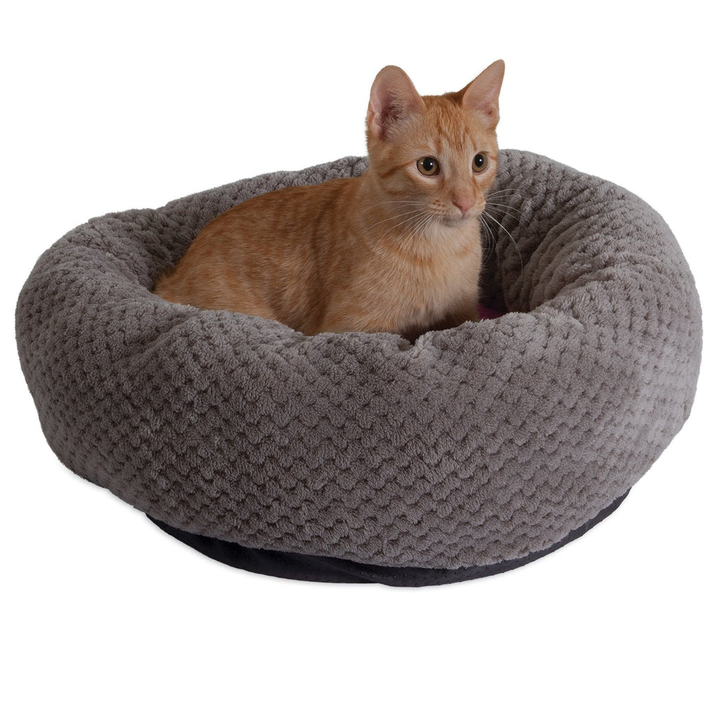 [Australia] - Petmate Jackson Galaxy 80810 18" Gray/Pink Deluxe Donut Cat Bed 