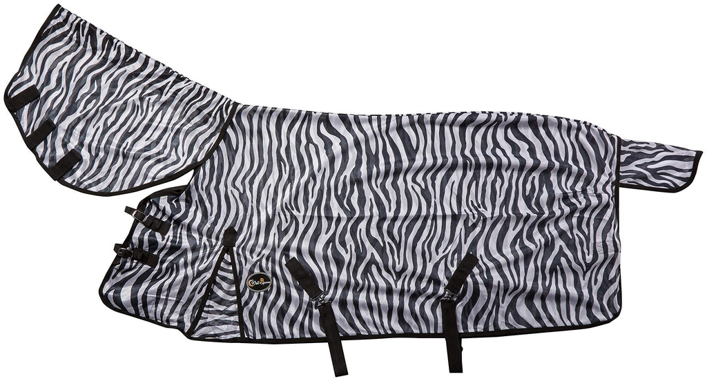Cwell Equine New Bug Away Horse fly rug combo attached neck cover ZEBRA PRINT (5'9") 5'9" - PawsPlanet Australia