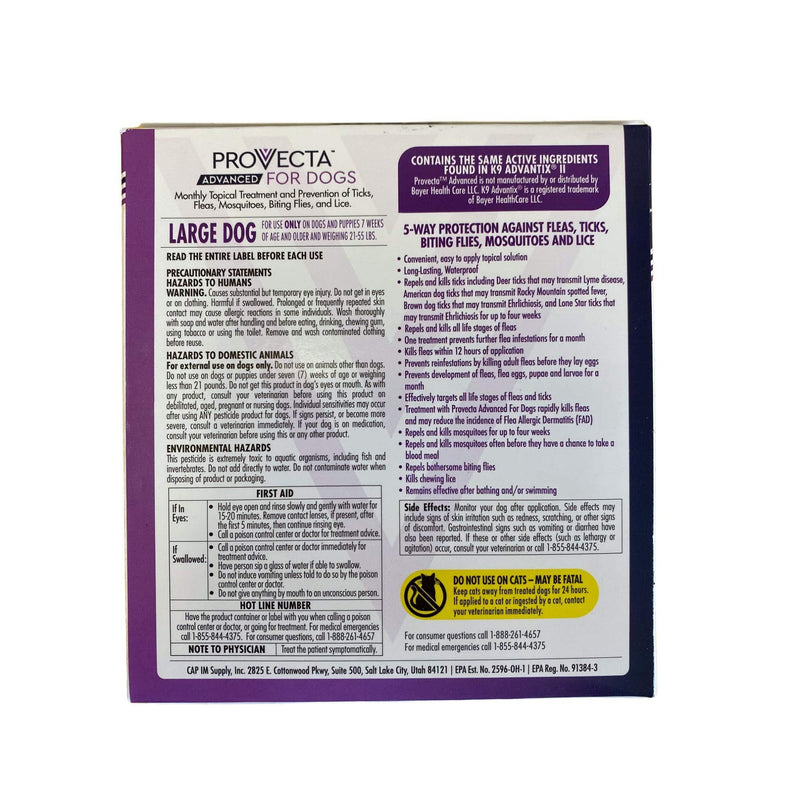 Provecta Advanced For Dogs 21-55 lbs. (4 Dose) - PawsPlanet Australia