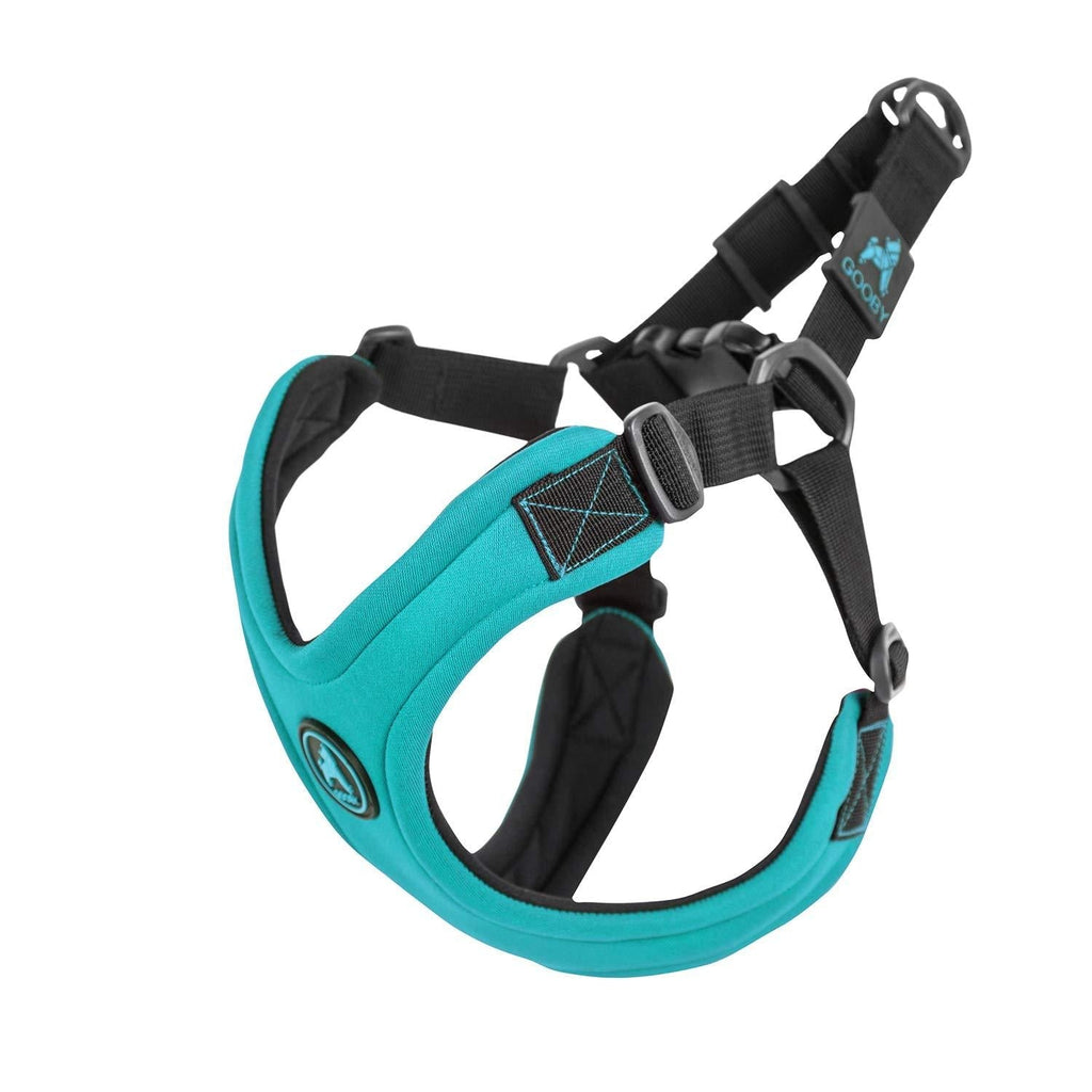 [Australia] - Gooby - Escape Free Sport Harness, Small Dog Step-in Neoprene Harness for Dogs That Like to Escape Their Harness Medium chest (17-20") Turquoise 