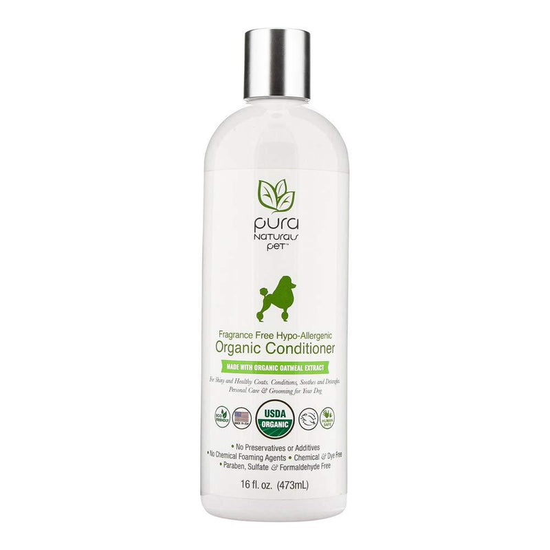 [Australia] - Pura Naturals Pet - Fragrance Free Hypo-Allergenic Organic Conditioner, Natural Itch Relief, No Harsh Ingredients, Eco-Friendly (16 Ounce) 