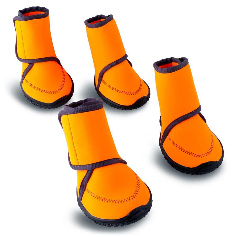 HaveGet Waterproof Dog Shoes Fluorescent Orange Dog Boots Adjustable Straps and Rugged Anti-Slip Sole Paw Protectors for All Weather Comfortable Easy to Wear Suitable for Large Dog (XL) - PawsPlanet Australia