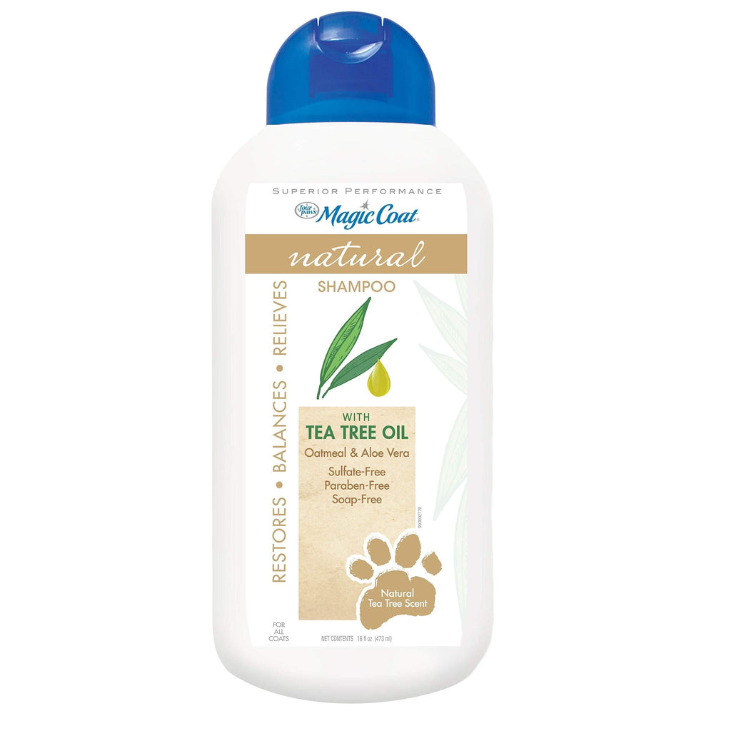 [Australia] - Four Paws 100526413 Magic Coat Tea Tree Oil & Aloe Vera Natural Dog Shampoo with Oatmeal, 16 oz, Tree Tea Oil 