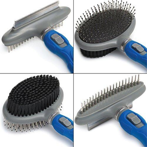 Friends Forever Dual Side 2 in 1 Pet Grooming Combo - Deshedding, Pin Bristle Dog Brush + Undercoat Rake & Comb Dogs Cat, Pet Supplies Tool Kit - PawsPlanet Australia