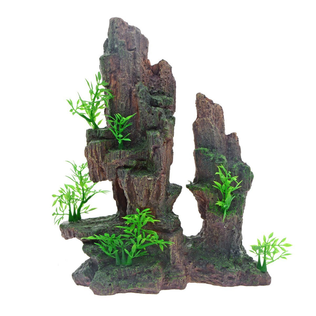 [Australia] - Saim Aquarium Mountain View Stone Ornament Tree Rock Cave Fish Tank Decoration 2 