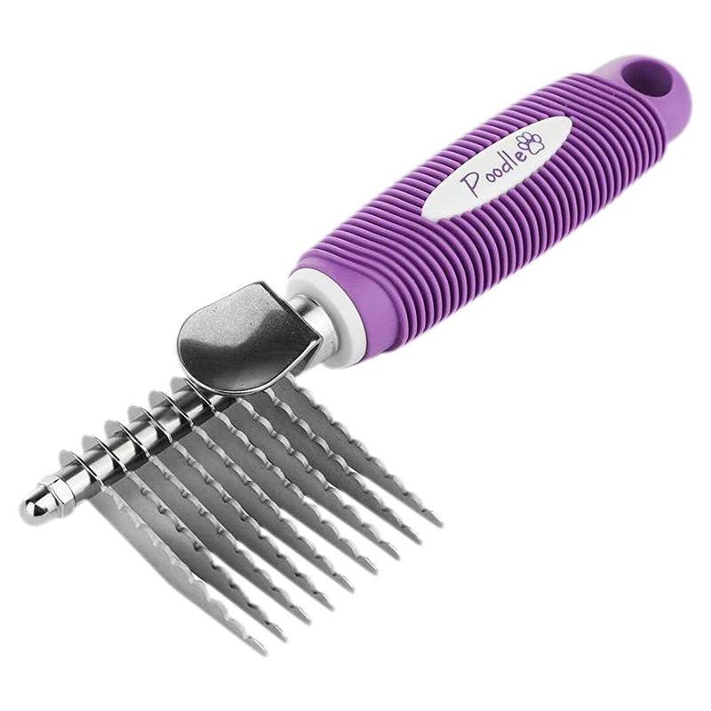 Poodle Pet Dematting Fur Rake Comb Brush Tool - with Long 2.5 Inches ...