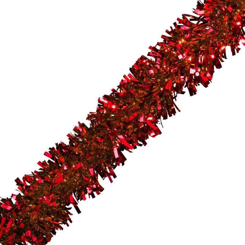 TCDesignerProducts Red Metallic Twist Garland Indoor & Outdoor Holiday Parade Float Shiny Sparkly Decoration - 4" x 25' roll - PawsPlanet Australia