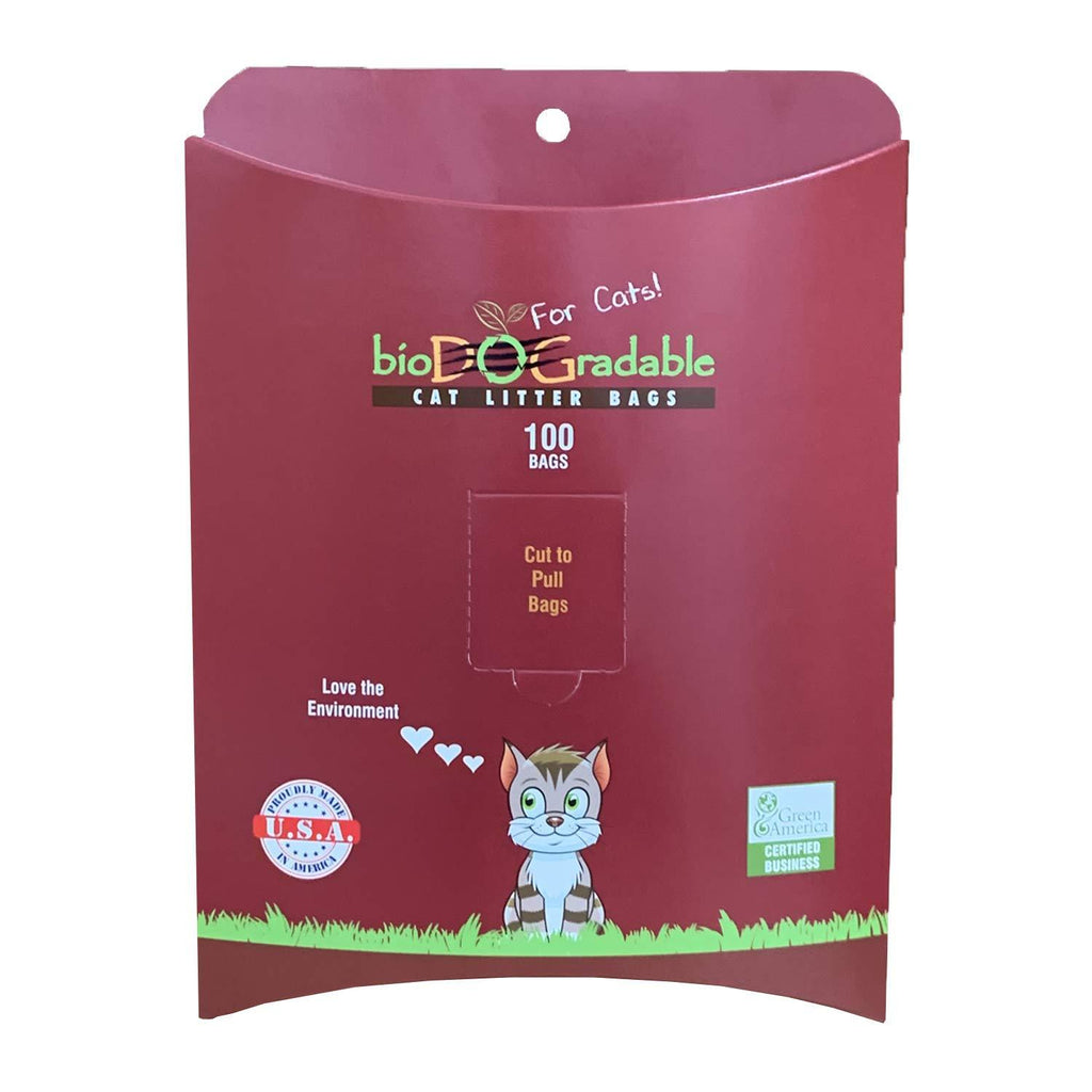 [Australia] - Cat Poop Litter Waste Bags - Compostable Litter Bags Easy Tie Handles Gusset for Expanding -Super Strong - Alternative to Plastic Bags - Quick Litter Box Cleaning 8 x 16 