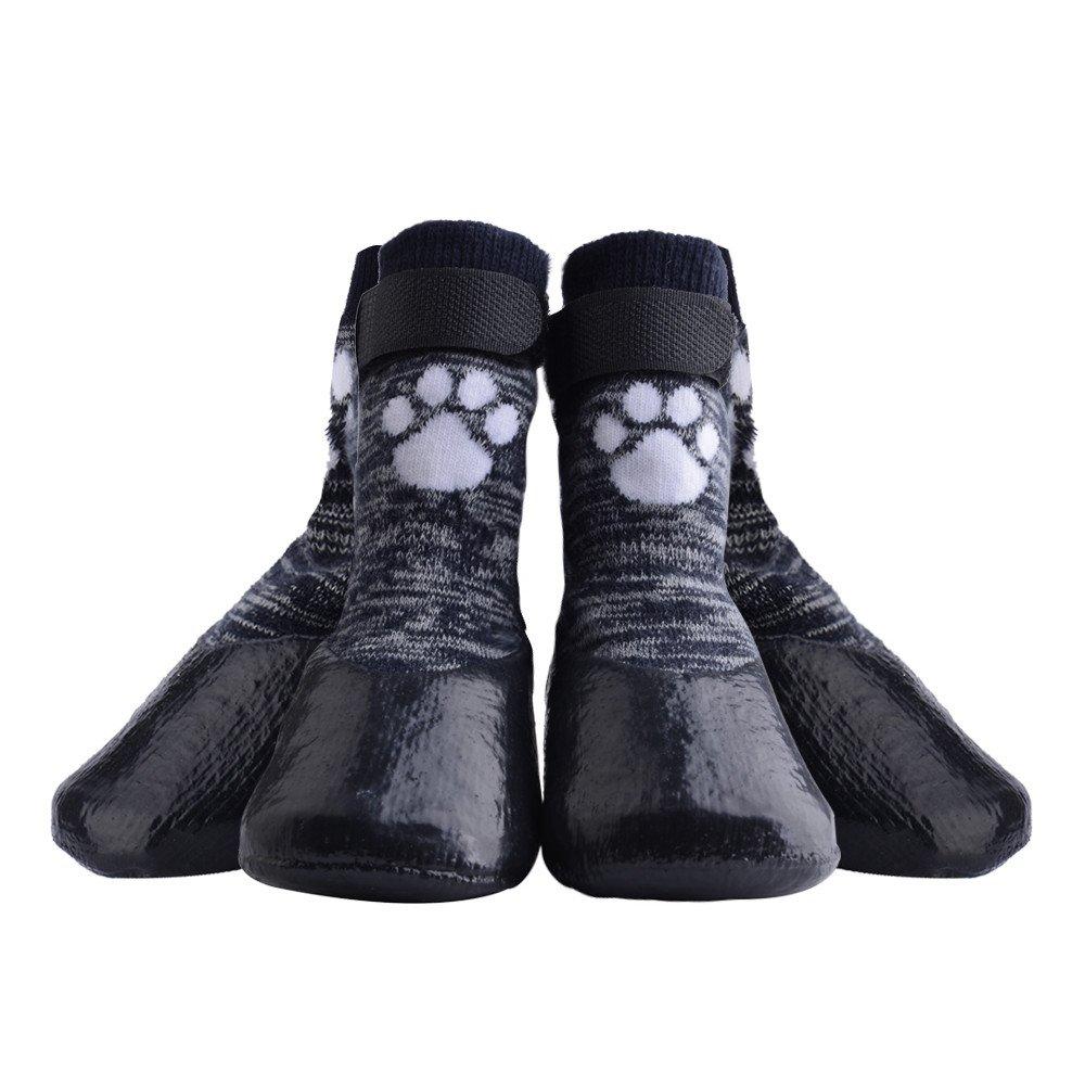 [Australia] - KOOLTAIL Dog Socks Anti Slip with Straps Traction Control Waterproof Paw Protector L - Paw Width: 2.2", Length: 5.9" 