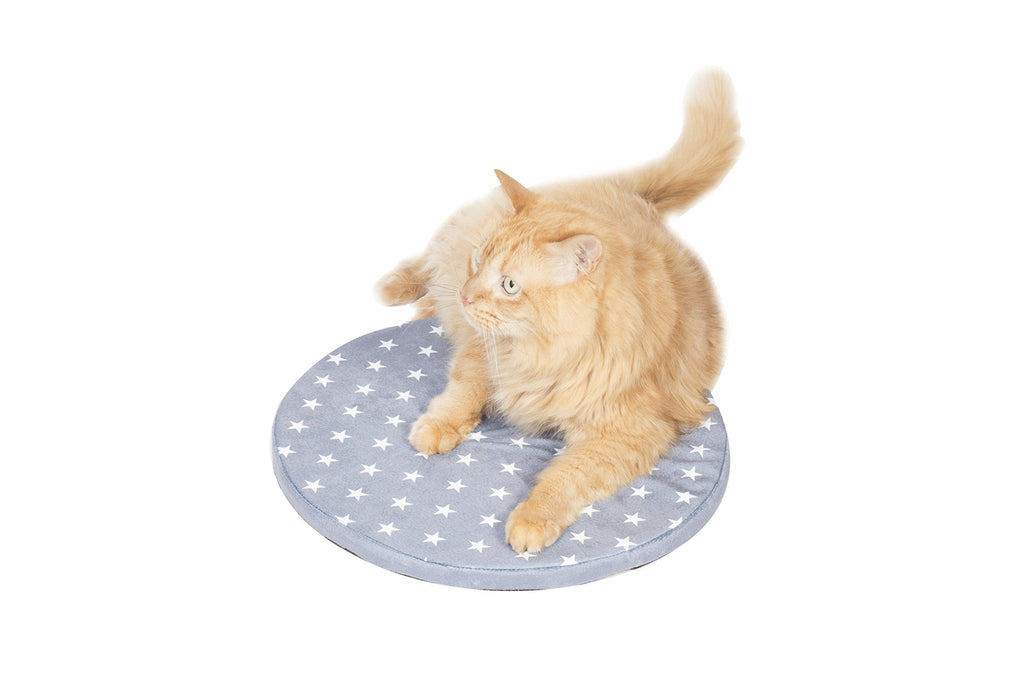 [Australia] - Tabby James Cat Bed for Everyday Cat Naps, Available in 7 Colors/Designs, Luxuriously Soft, 15” Diameter, Prevents Fur on Couch, Kitty NAP PAD Dark Grey 