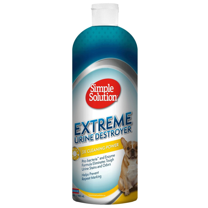 [Australia] - Simple Solution Urine Destroyer Enzymatic Cleaner | Pet Stain and Odor Remover with 2X Pro-Bacteria Cleaning Power 32 oz Easy Pour - Extreme 