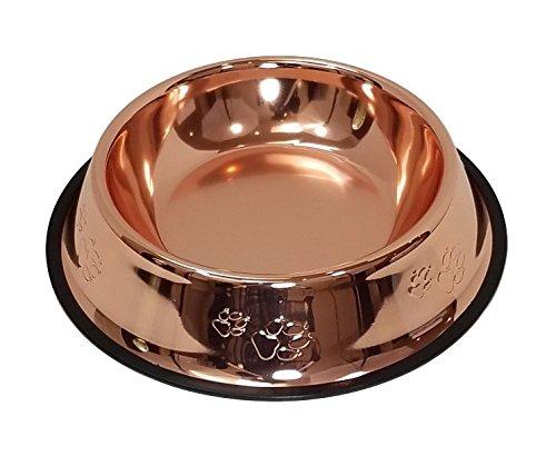 [Australia] - Melzon Petsentials Non-Skid Stylish Food Bowl for Your Pet, Premium Grade Stainless Steel - Elegant Bronze 18oz (2-1/4 Cups) 