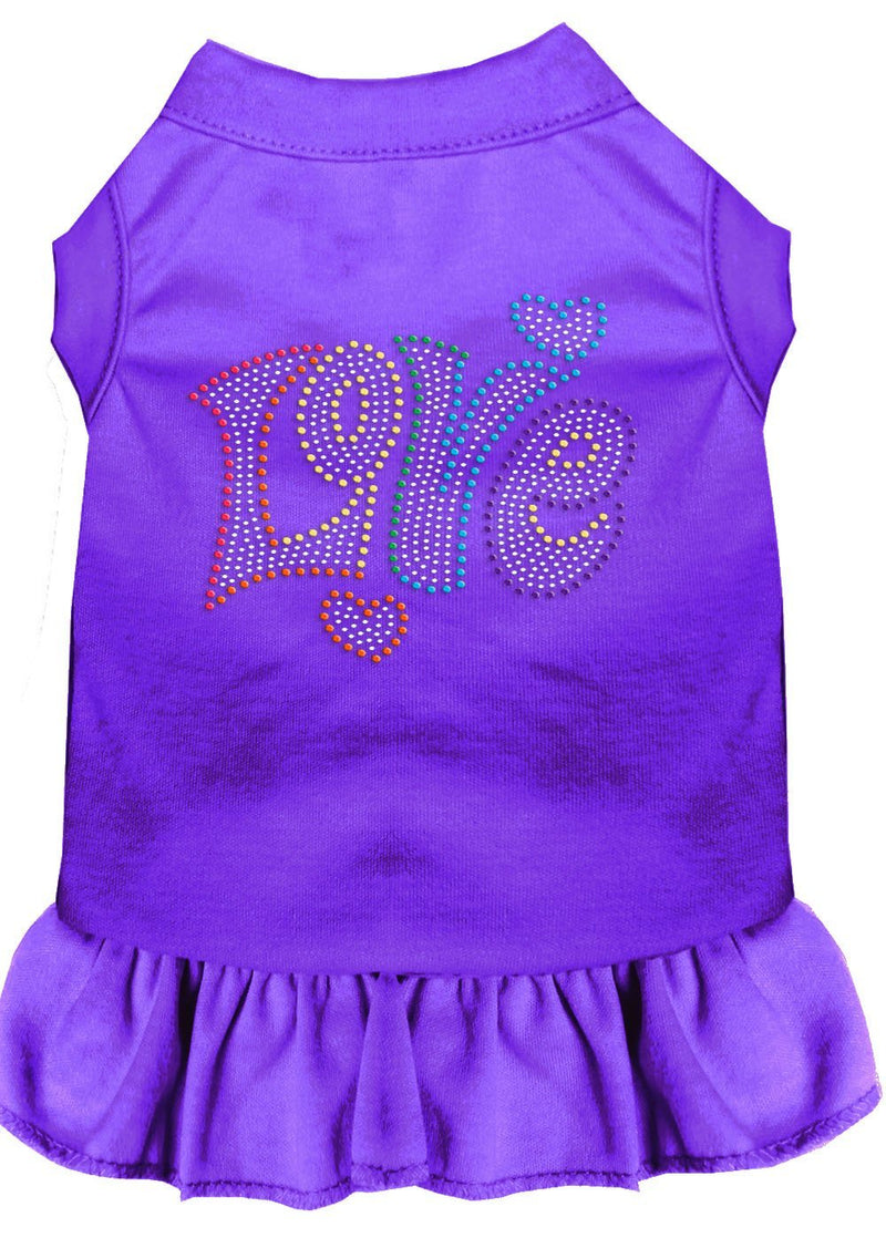 [Australia] - Mirage Pet Products 57-61 XLPR Purple Technicolor Love Rhinestone Pet Dress, X-Large 