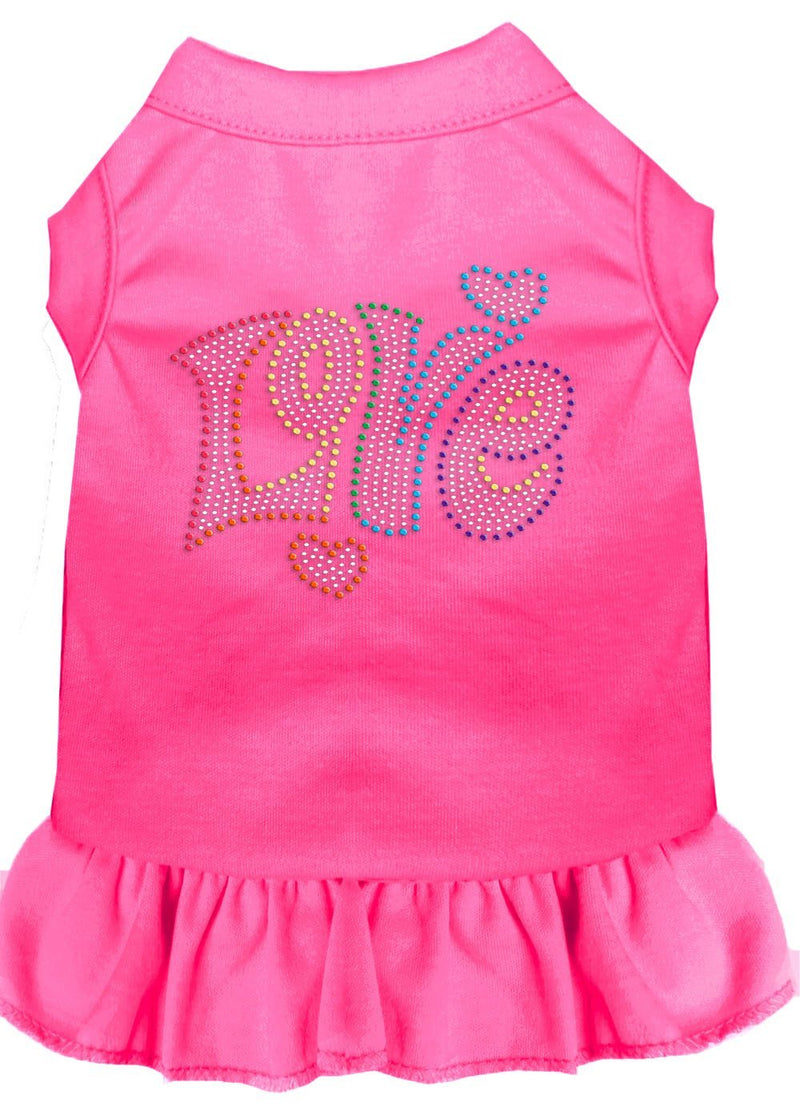 [Australia] - Mirage Pet Products 57-61 XLBPK Pink Technicolor Love Rhinestone Pet Dress Bright, X-Large 