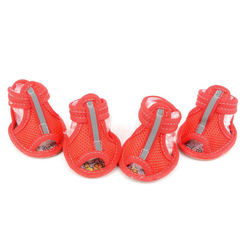 SMALLLEE_LUCKY_STORE Girls Boys Summer Adjustable Breathable Sandals Rubber Sole Mesh Shoe Red X-Small - PawsPlanet Australia