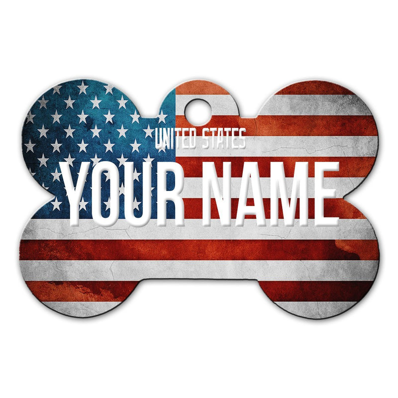 [Australia] - BleuReign(TM Personalized Custom Name Country License Plate Bone Shaped Metal Pet ID Tag with Contact Information USA 