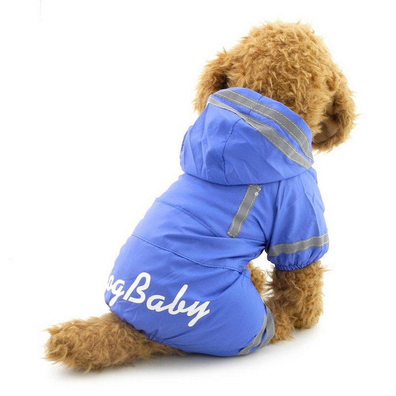 [Australia] - SMALLLEE_LUCKY_STORE YP0236-Blue-2XL Small Dog Waterproof Reflective Pet Raincoat, Blue, XX-Large Large 