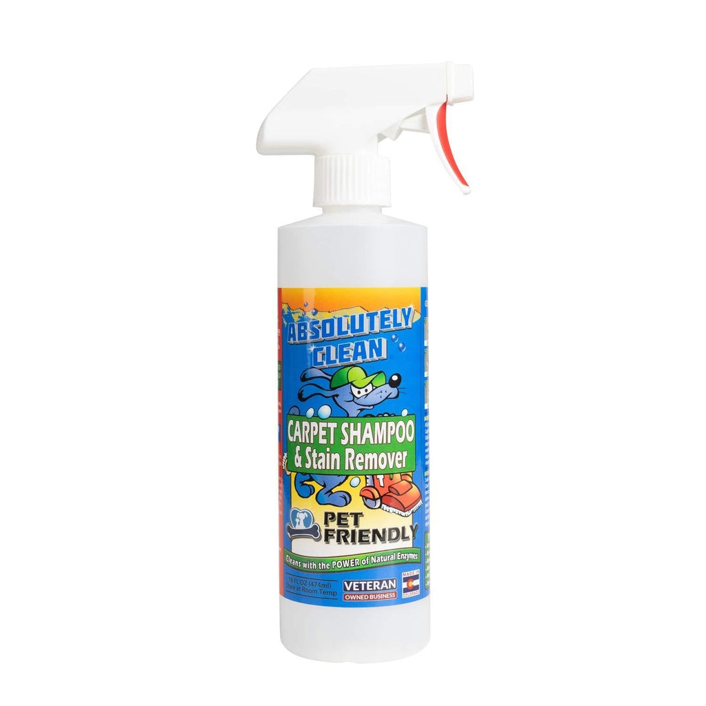 AMAZING CARPET SHAMPOO FOR PETS - Natural Enzymes Remove Most Stains in Just 60 Seconds - Dog & Cat Urine, Vomit, Bile, Feces, Grass, Blood, Drool & More - Made in USA - Vet Approved 16oz - PawsPlanet Australia
