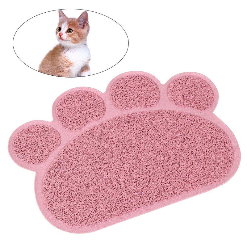 [Australia] - UEETEK Cat Litter Mat Non-Slip Pet Paw Shape Mat Pet Dog Cat Puppy Kitten Dish Bowl Food Water Placemat Mat 3040cm (Pink) 